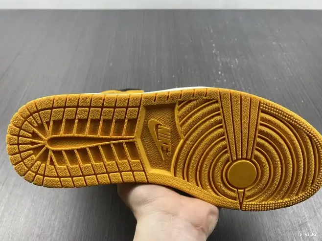 Cheap TBK Yellow Air OG 1 High 555088-711 Toe Jordan 0602